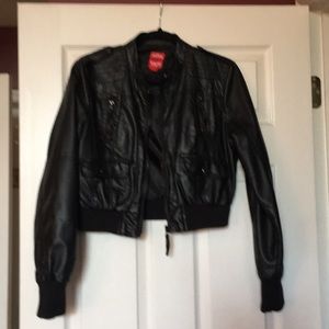 Faux Leather cropped jacket